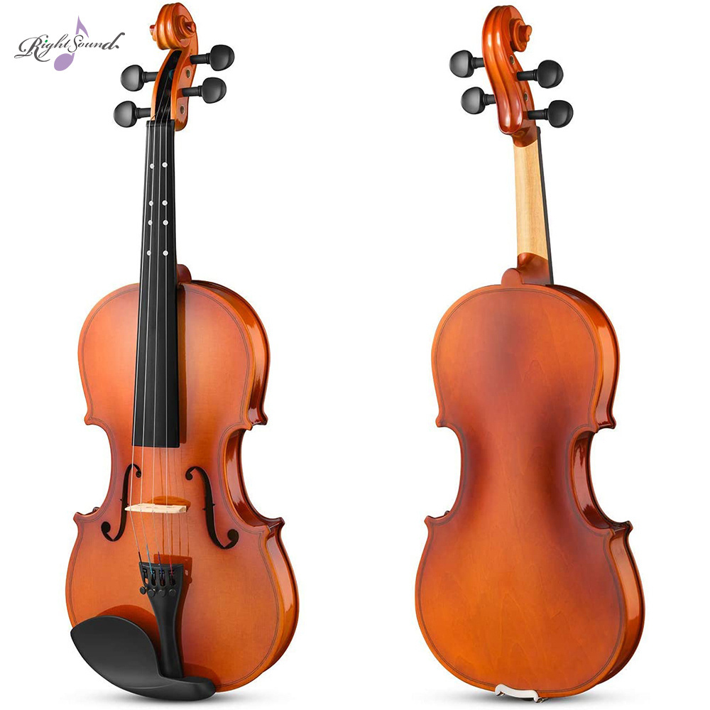 Elegant Design 1/2 1/4 Violin Set Starter Violin Kit 3/4 Violin Set Natural Varnish Fiddle for Kids Beginners Students