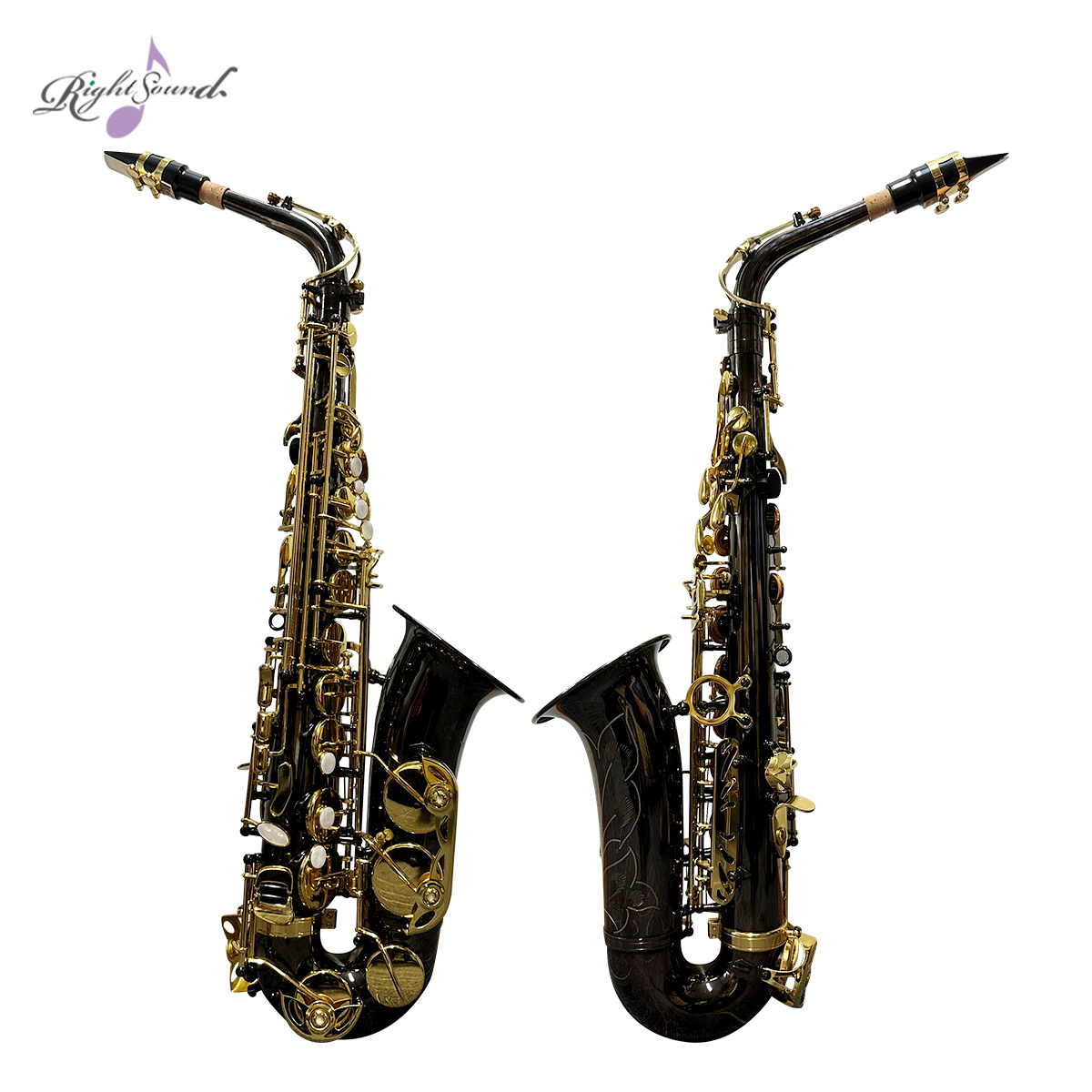 Black Nickel Plated Alto Saxophone Factory Direct Sale with Cheap Price Sax With a Carved Pattern