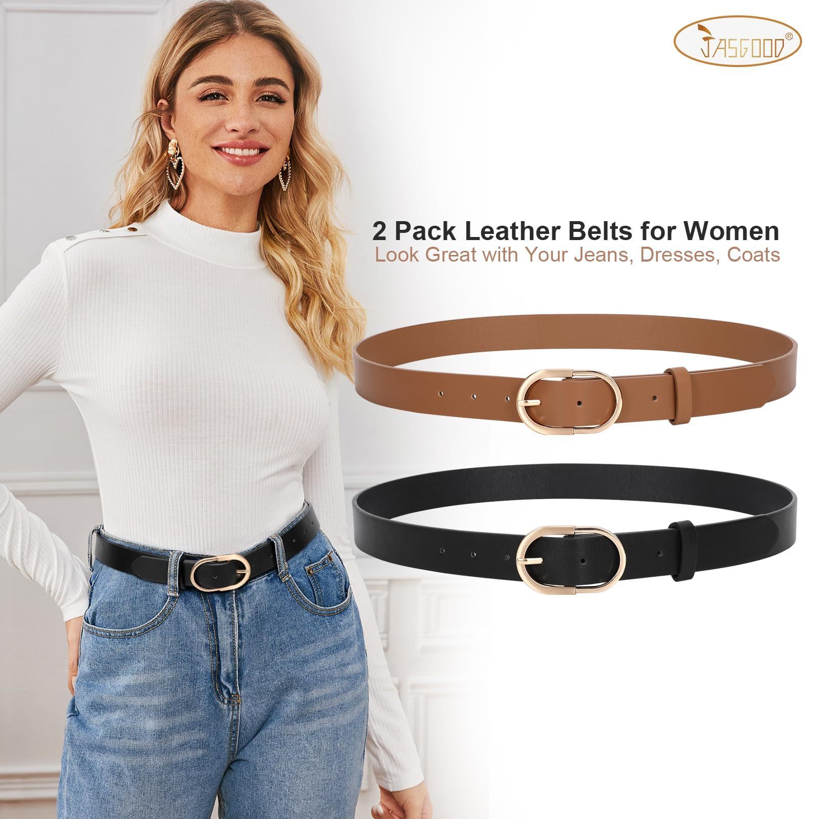 Custom High quality cowhide women's pin buckle belt Fashion jeans leather belt for women