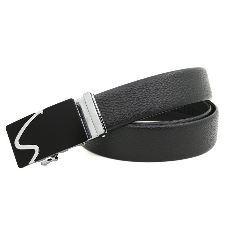 genuine leather belts for men designer belt Men's business leisure cowhide belt alloy automatic buckle