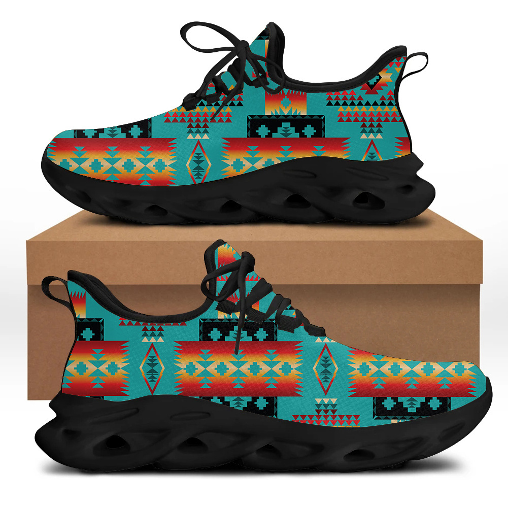 Fashion african print customized on demand shoes women dropshipping mesh sneakers blank sublimation durable Eva running shoes