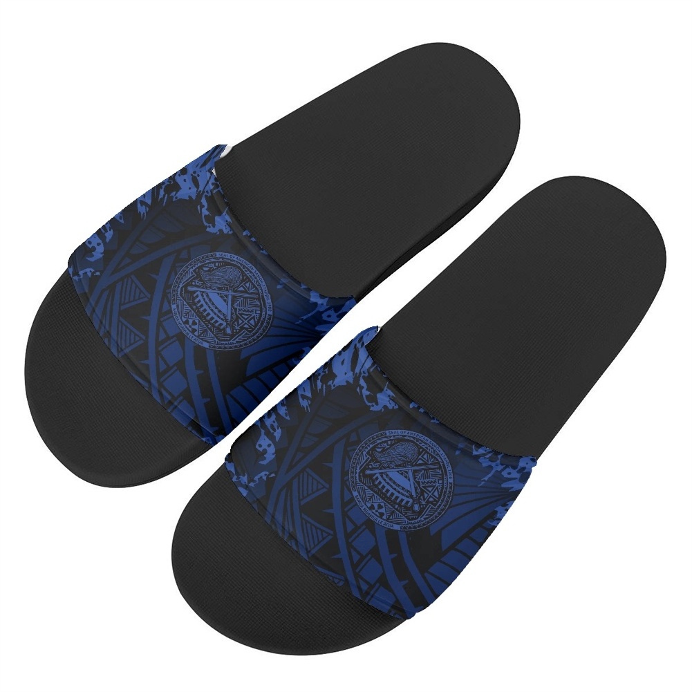 OEM Custom Black Slides America Samoan Sandal PVC Custom Logo Slippers Men Plain Blank Slide Sandal,Slippers Custom Logo Slide