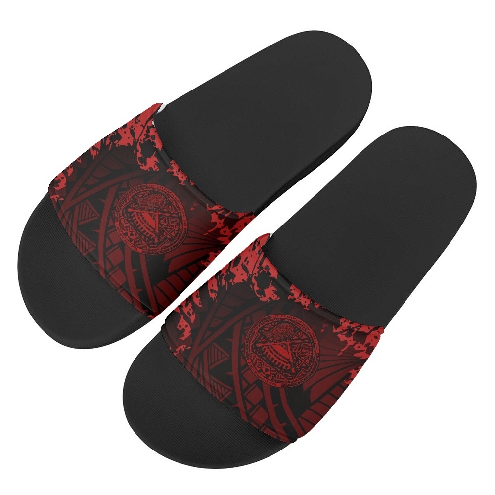 OEM Custom Black Slides America Samoan Sandal PVC Custom Logo Slippers Men Plain Blank Slide Sandal,Slippers Custom Logo Slide