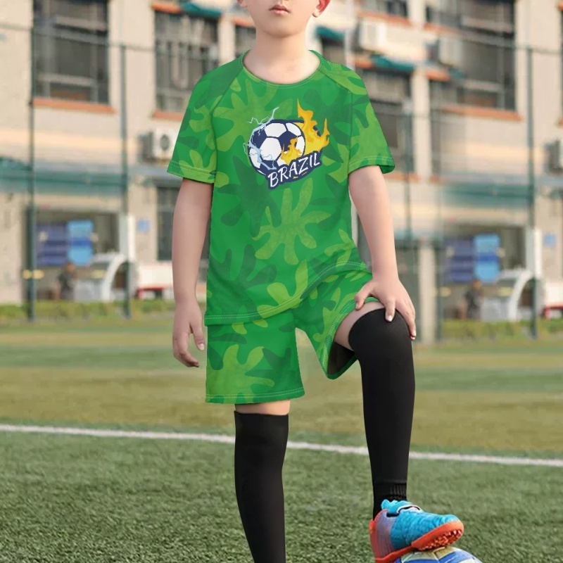 Children Tshirts Customized Latest Kids Sports Football Jersey Set Design Quick Dry Team Shirt With Wholesale Direct Sales