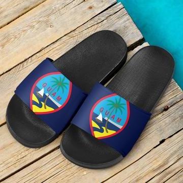 Factory Wholesale Women Guam Seal Tribal All White Slide Sandals Deep Pvc Sole Men Beach Slipper Waterproof Sandal