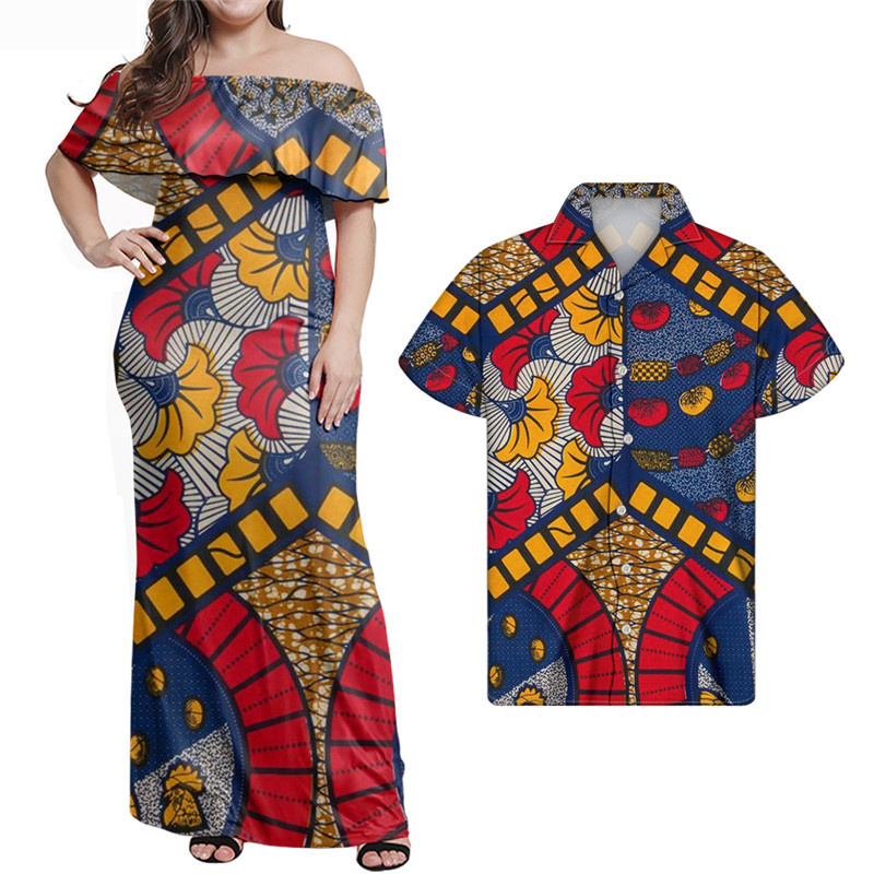 elegant floral casual African dresses tribal kente prints one shoulder maxi dresses for women 2021 plus big size women clothing