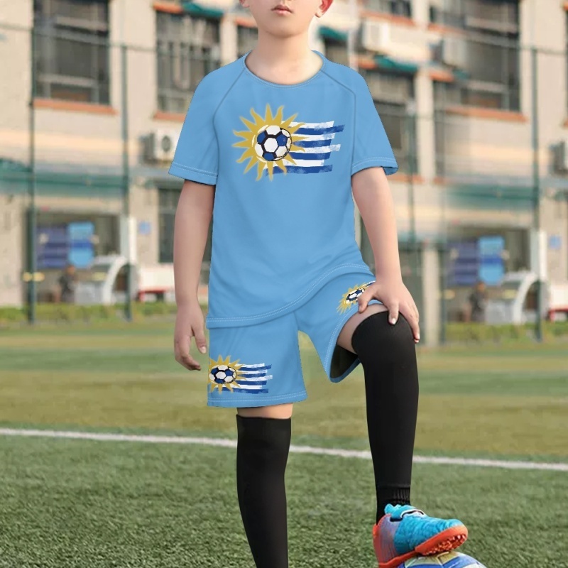 Children Tshirts Customized Latest Kids Sports Football Jersey Set Design Quick Dry Team Shirt With Wholesale Direct Sales