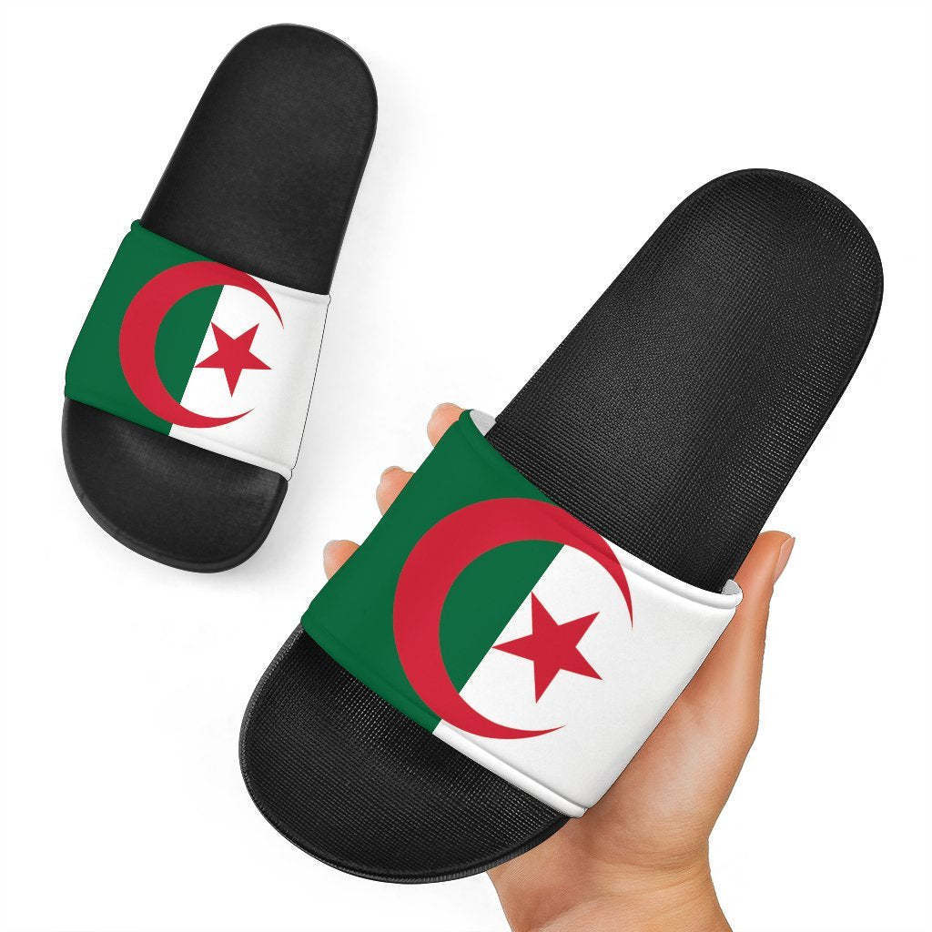 Algeria Slide Sandals Original Flag PVC Custom Logo Slippers Men Plain Blank Slide Sandal,Slippers Custom Logo Slide