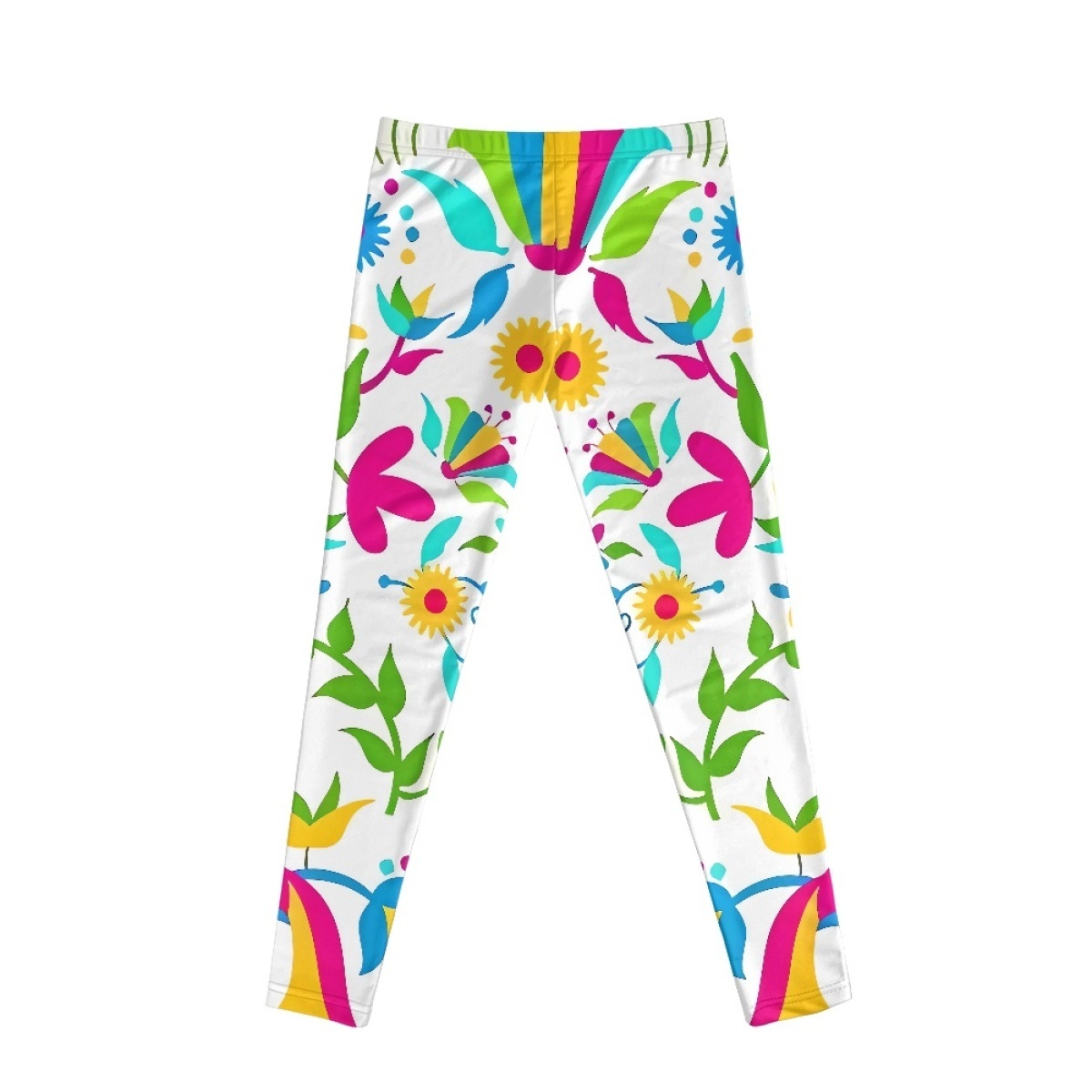 Dropshipping Custom Long Leggings For Children Summer Casual Mexico Flower Pattern Pants With Wholesale Low Price