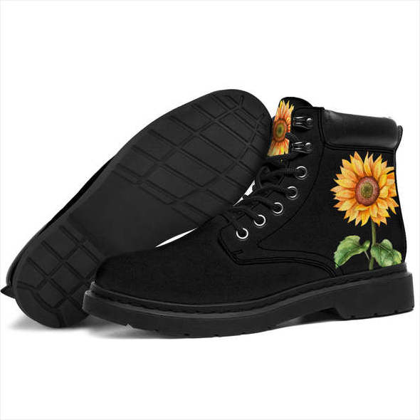 OEM Wholesale Bohemian Sunflower All-Season Boots With Professional Manufacturer New Print on Demand Boots For Unisex Outdoors