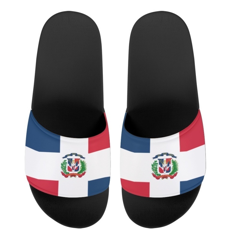 Wholesale Nation Flag Professional Customize Man Slide Sandals eva Sole Men Beach Slipper print Dominican Waterproof Sandal