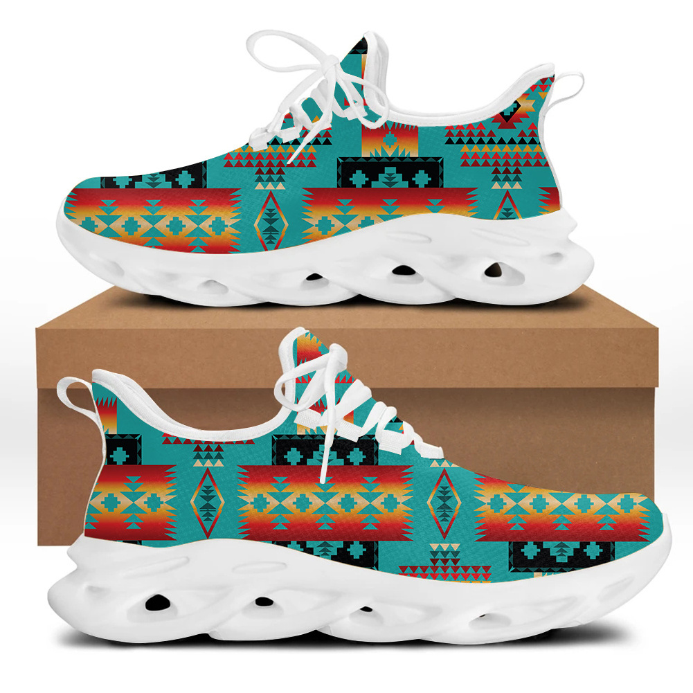 Fashion african print customized on demand shoes women dropshipping mesh sneakers blank sublimation durable Eva running shoes