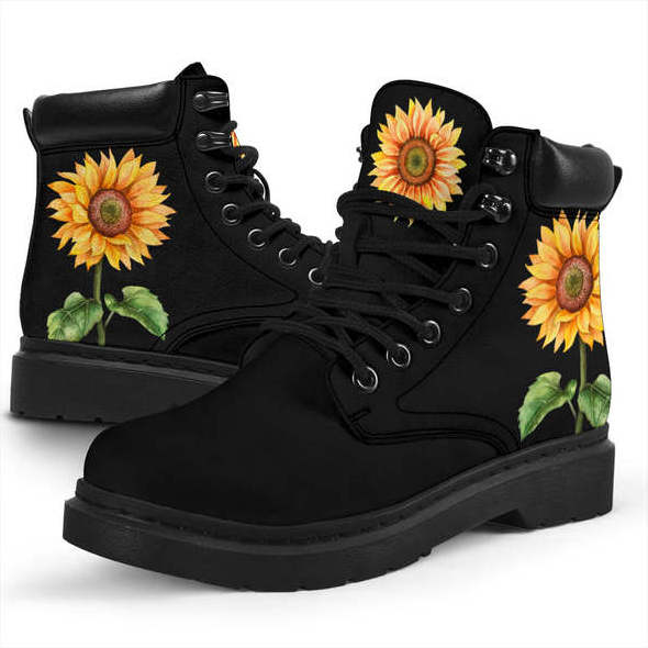 OEM Wholesale Bohemian Sunflower All-Season Boots With Professional Manufacturer New Print on Demand Boots For Unisex Outdoors