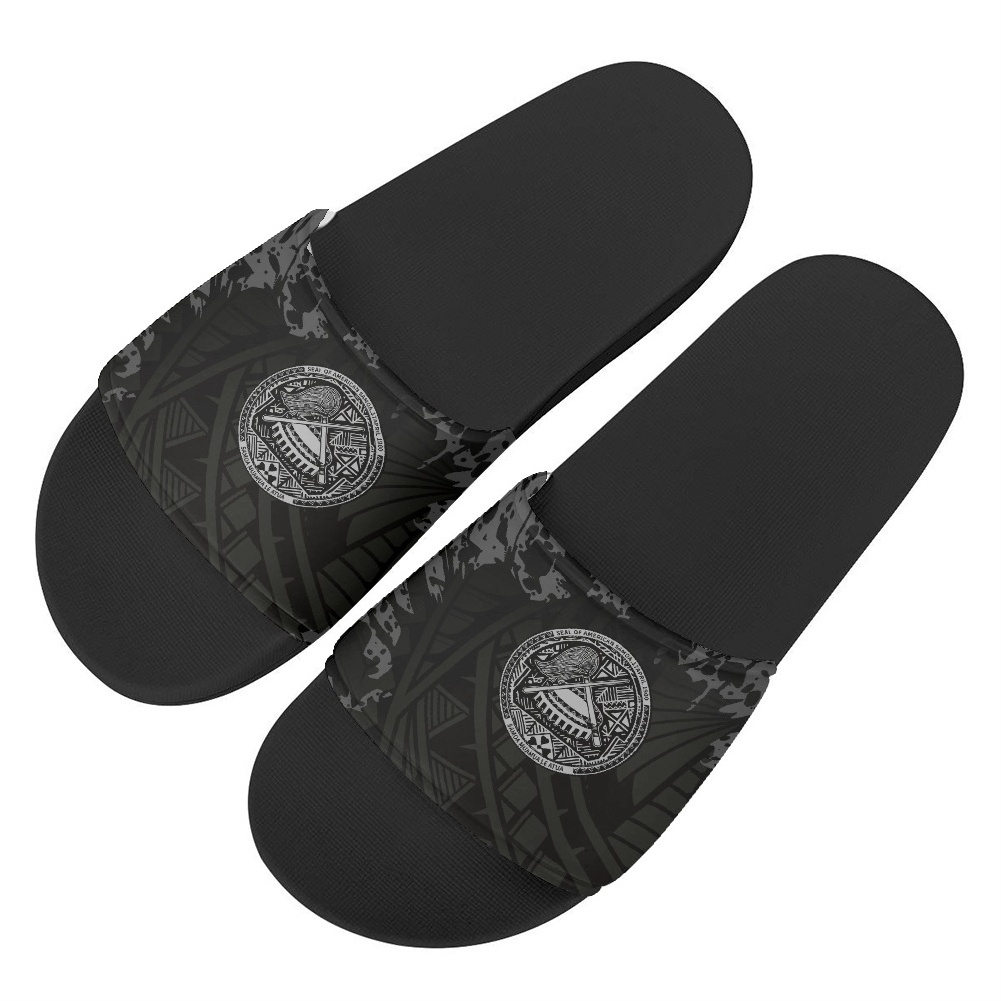 OEM Custom Black Slides America Samoan Sandal PVC Custom Logo Slippers Men Plain Blank Slide Sandal,Slippers Custom Logo Slide