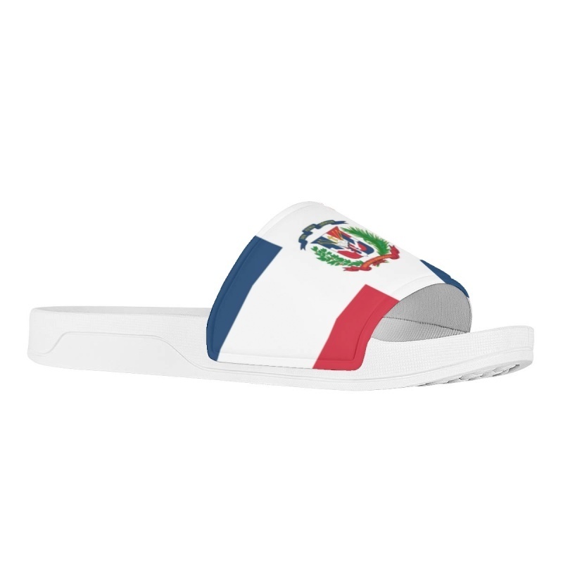 Wholesale Nation Flag Professional Customize Man Slide Sandals eva Sole Men Beach Slipper print Dominican Waterproof Sandal