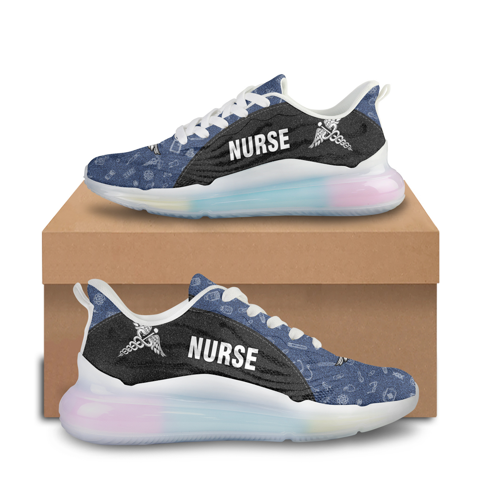 Cute Cartoon Nurse Cat Design Sneakers Running Sneakers Light Mesh Women Footwear Outdoor Blade Shoes Footwear For Unisex