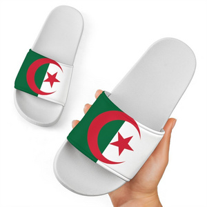 Algeria Slide Sandals Original Flag PVC Custom Logo Slippers Men Plain Blank Slide Sandal,Slippers Custom Logo Slide