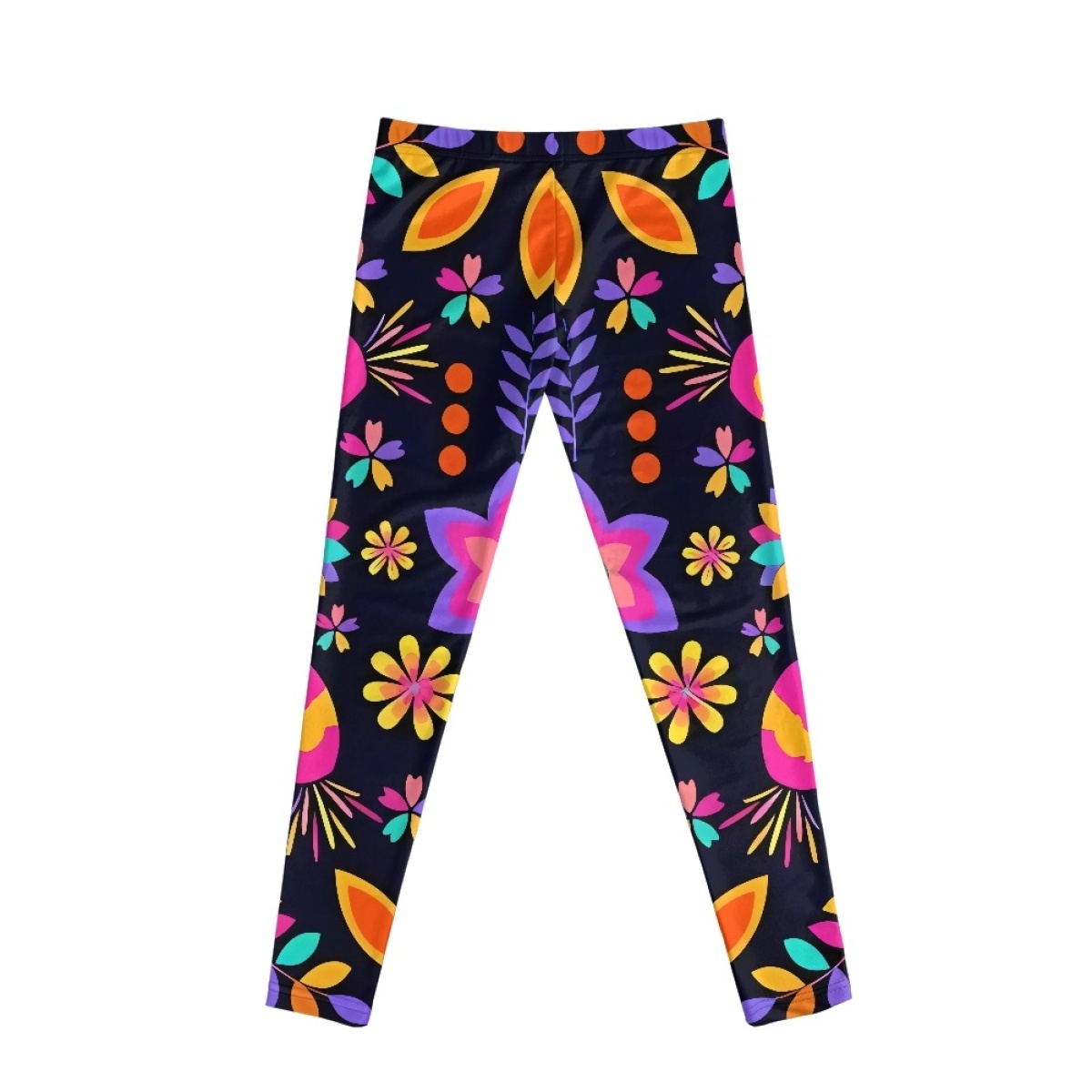 Dropshipping Custom Long Leggings For Children Summer Casual Mexico Flower Pattern Pants With Wholesale Low Price