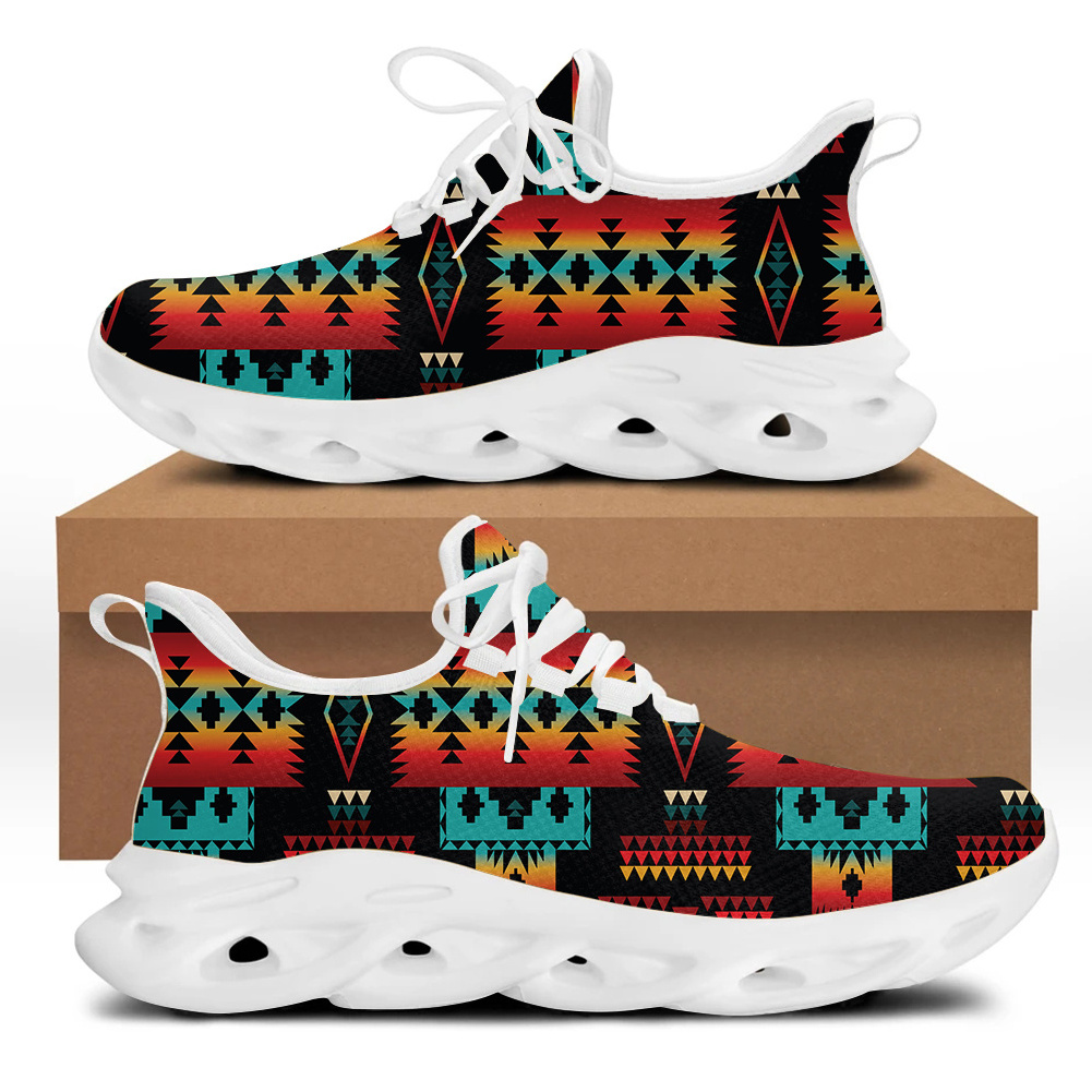 Fashion african print customized on demand shoes women dropshipping mesh sneakers blank sublimation durable Eva running shoes