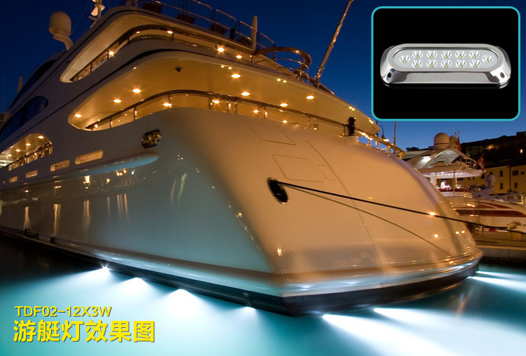 Factory In Stock 316 stainless steel housing 36W Marine led underwater boat light spot IP68 CE boat marine underwater LED light