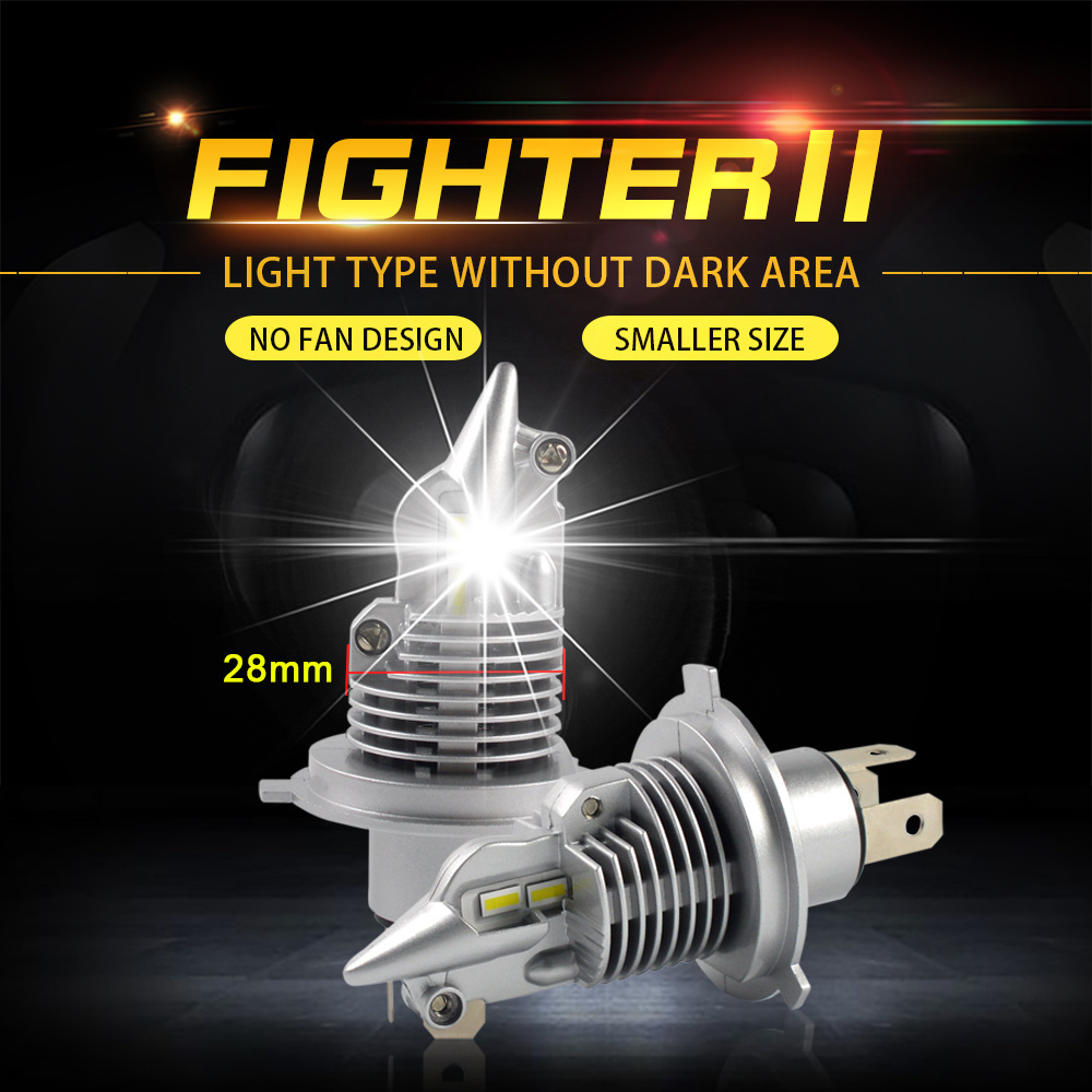 H4 led headlight real lumen 20w Q10 FIGHTER 2  NO fan led headlight bulb 3200lm LED headlights