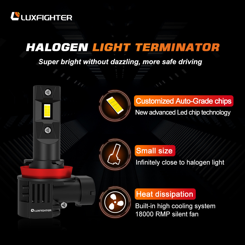 LUXFIGHTER High Quality Mini H11 Led Projector Bulb H7 H13 9005 Car Auto Led Headlight Bulb