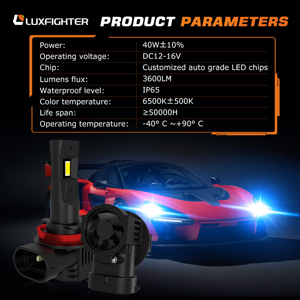 LUXFIGHTER High Quality Mini H11 Led Projector Bulb H7 H13 9005 Car Auto Led Headlight Bulb