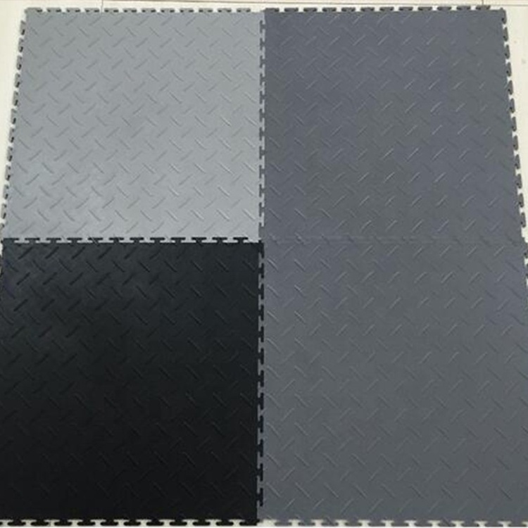 PVC Interlocking Vinyl Plastic Garage Flooring Removable Quick Diamond Floor Tiles For Car Workshop/Showroom GB6