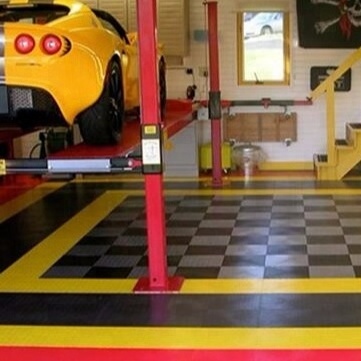 coin dot pattern vinyl interlock pvc garage flooring tile plastic interlocking workshop/warehouse floor cd65