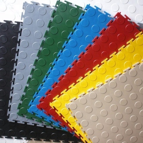 coin dot pattern vinyl interlock pvc garage flooring tile plastic interlocking workshop/warehouse floor cd65