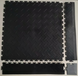 Treadplate Pattern Anti Slip Interlocking PVC Vinyl Plastic Car Workshop Flooring Garage Floor Tile 6mm Diamond