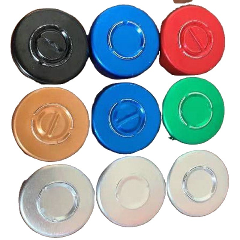 Hot sale bottle cap of aluminium body with colorful plastic lid 13mm 15mm 20mm Tear Off Cover with and for Sealing Glass Viales