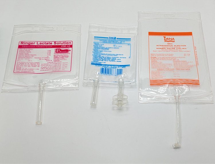 customized LOGO injection Saline Bag PVC infusion bag 50ml 100ml 250ml 500ml 1000ml pvc infusion bag