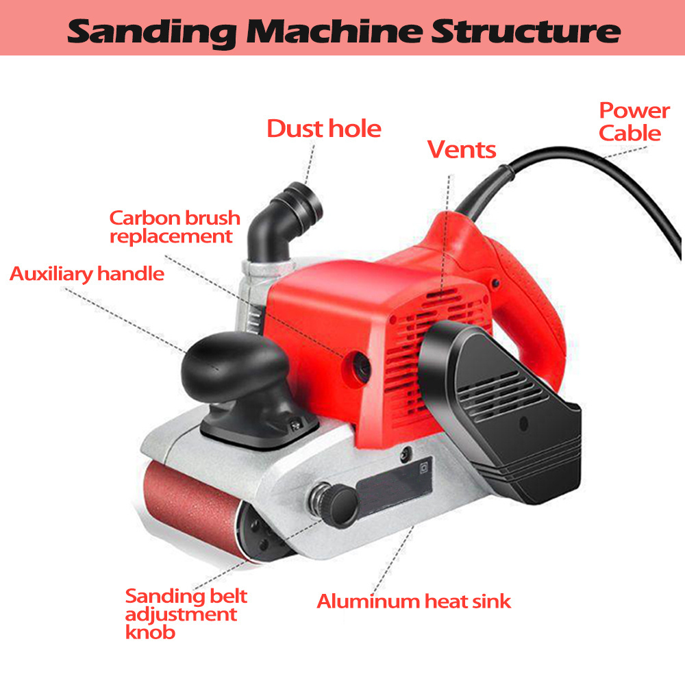 Rui Zuan electric power tools wide belt sander woodworking sanding machine multi tool sander saw