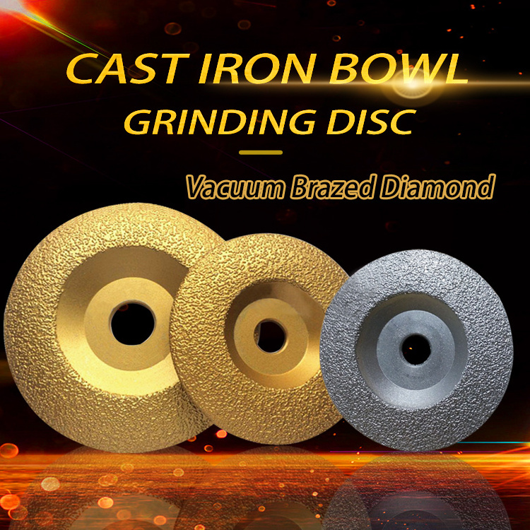 150x22.23mm 30#/40# curved edge Angle grinder grinding disc vacuum brazed diamond grinding wheel for Gray cast iron