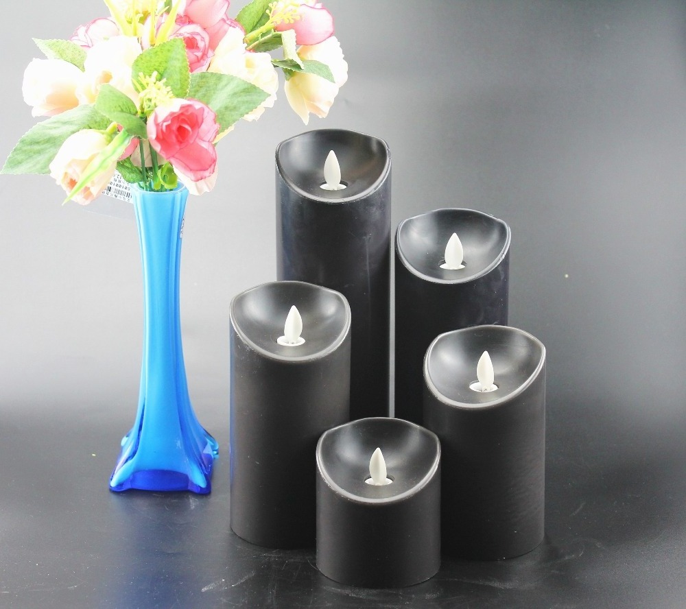 Black scented candle Flameless candle light led- electronic dancing candles