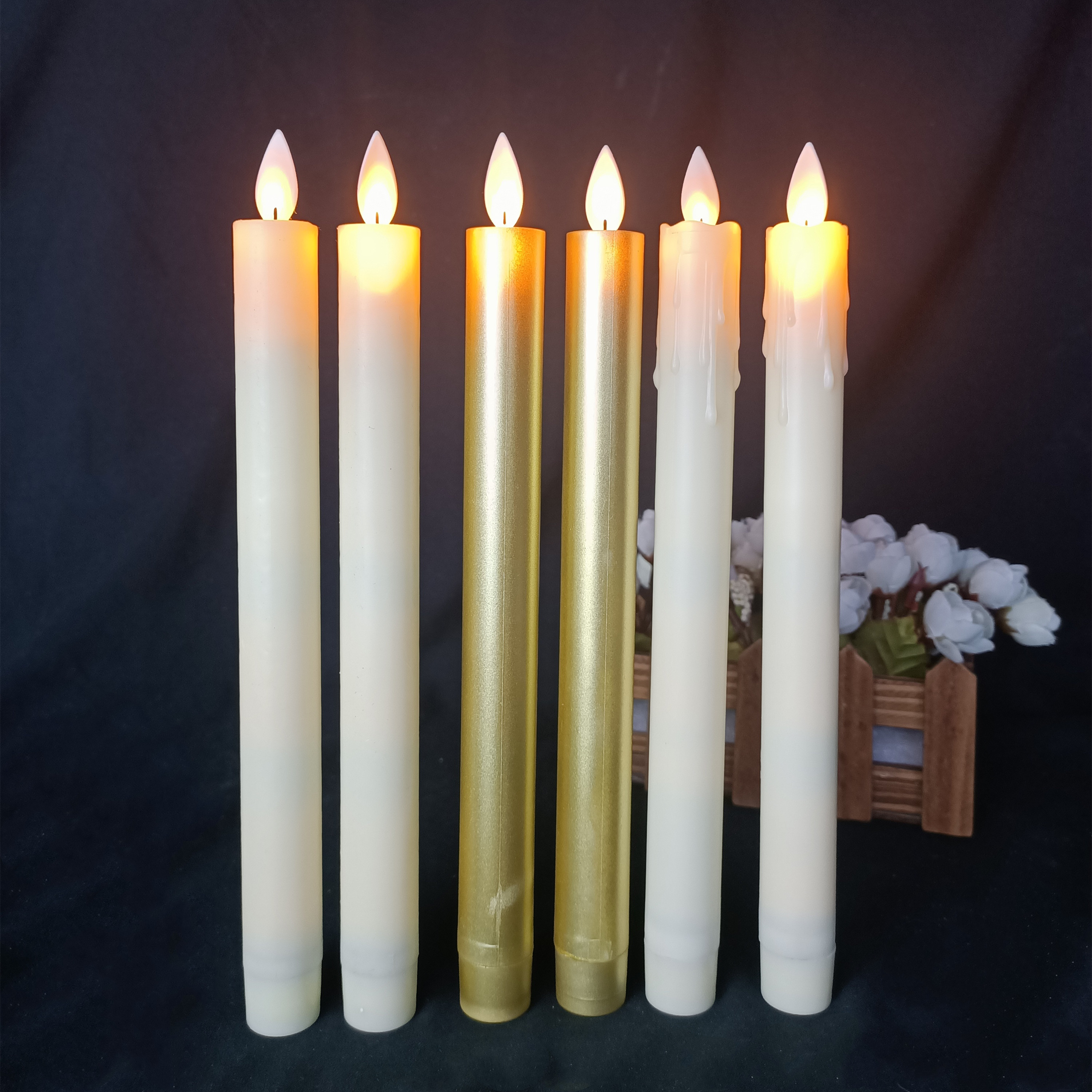 Wholesale new product battery powered tea light candles cheap plastic led candles set