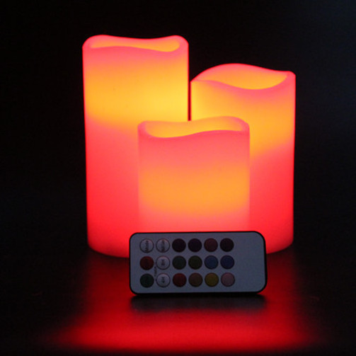 Manufacturer Supplier flameless led Colorful color wax candles can be customized with 18 key remote control