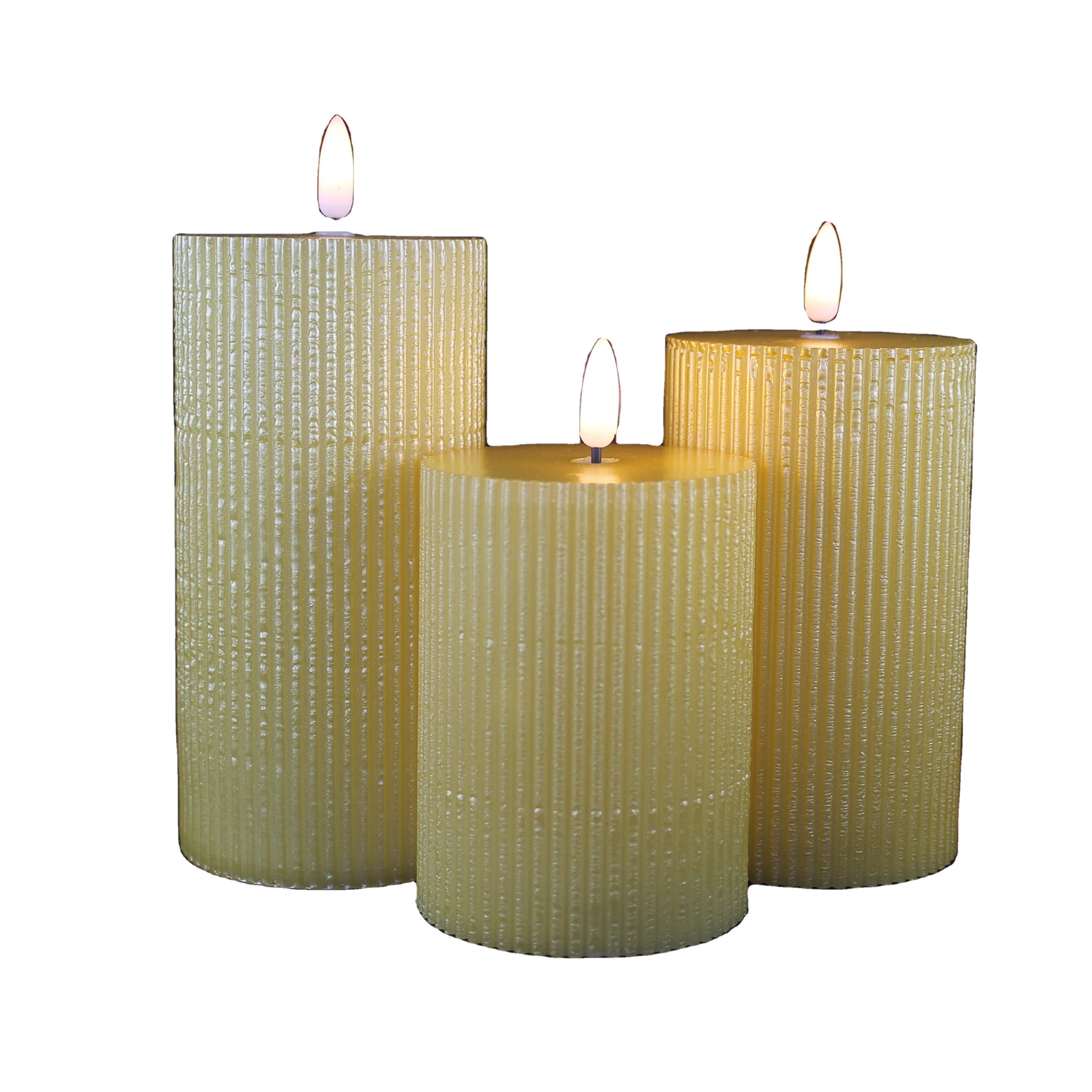 led Flameless candles  powered golden   battery wax candle