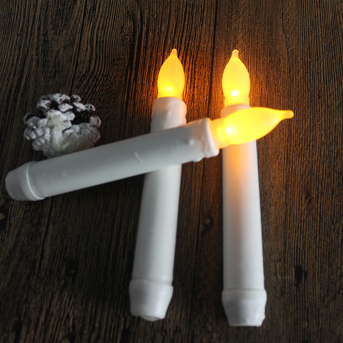 Factory Direct LED Taper Candle Soft Pointed Plastic Wax Candles For Birthday Decoration