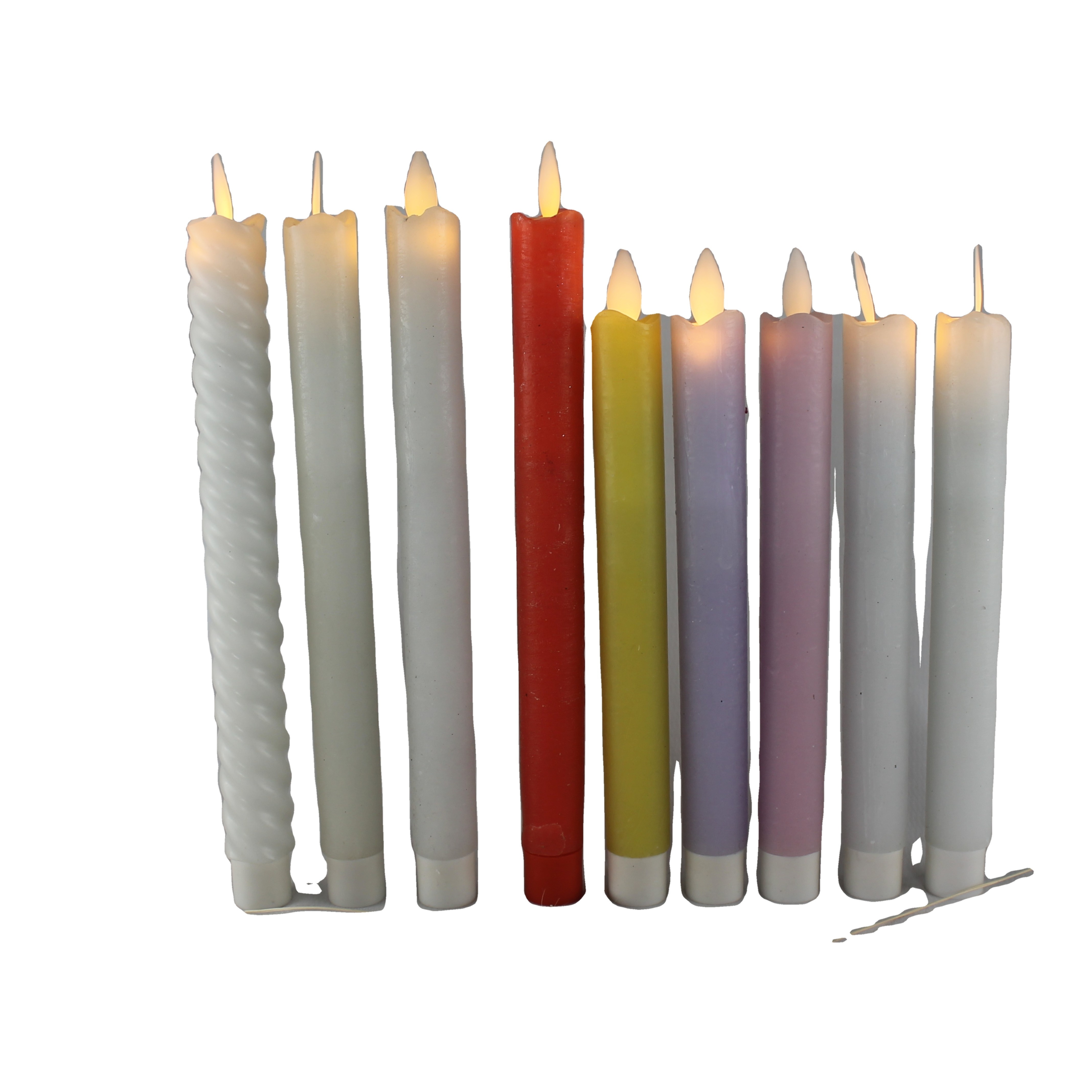 home Decoration Real Wax Wave Edge  Battery Operated New Flame LED Taper Candles