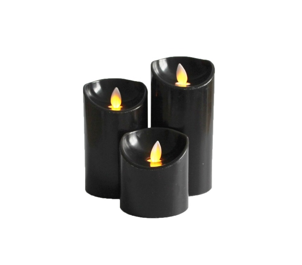 Black scented candle Flameless candle light led- electronic dancing candles