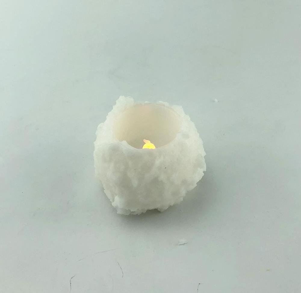 Charming Snowflake craft - Electronic mini Battery operated column candle without flame