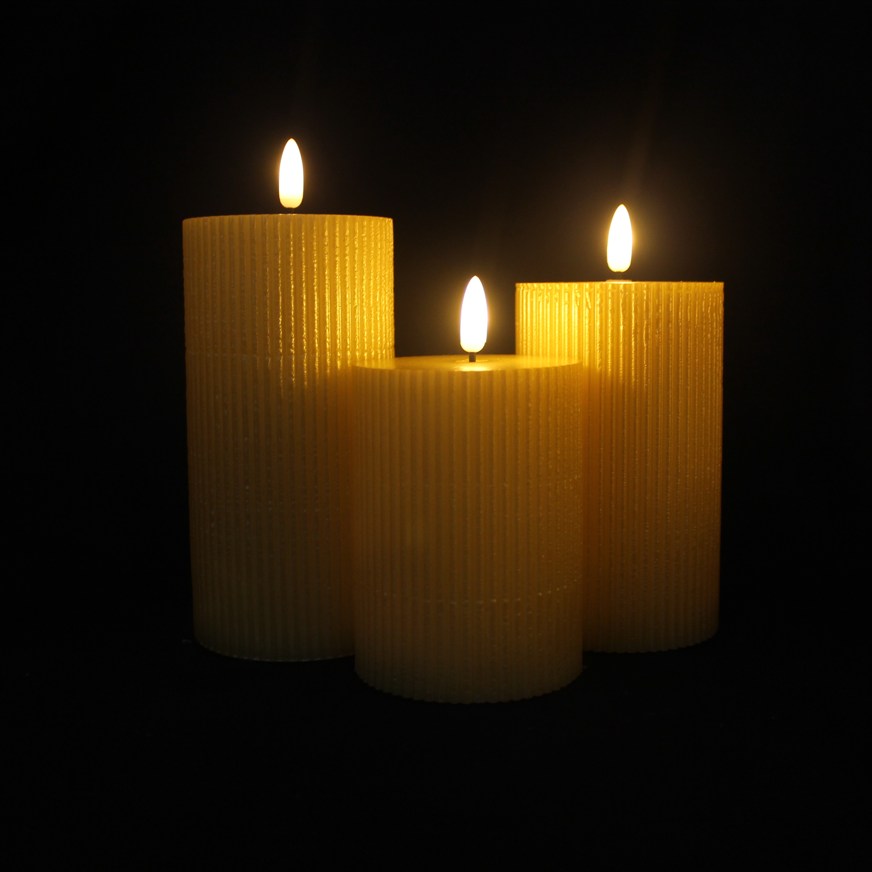 led Flameless candles  powered golden   battery wax candle