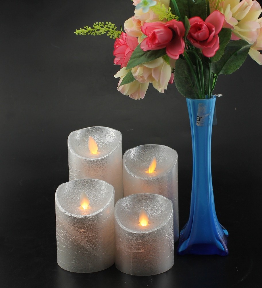 gold led flickering candles timer flameless battery operated candle with timer for home decoration