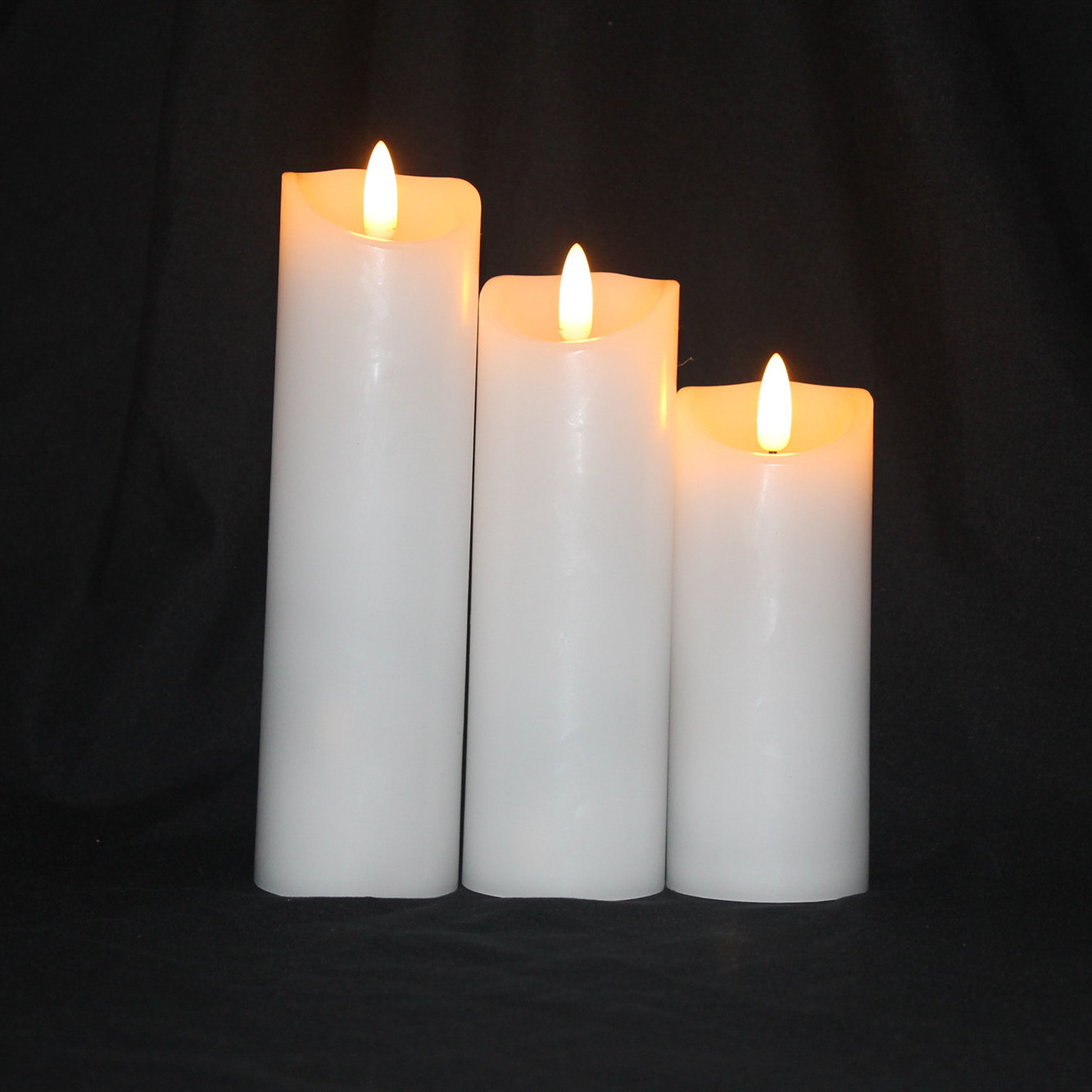 Real Wax White Rustic 2*AA Battery Powered LED moving Candle