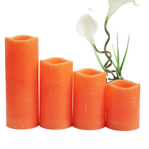 Hot Selling Real Battery Operated Carved Warm White Light Flickering Flameless Paraffin Bulk Candle Wax Luxury Scented Candles