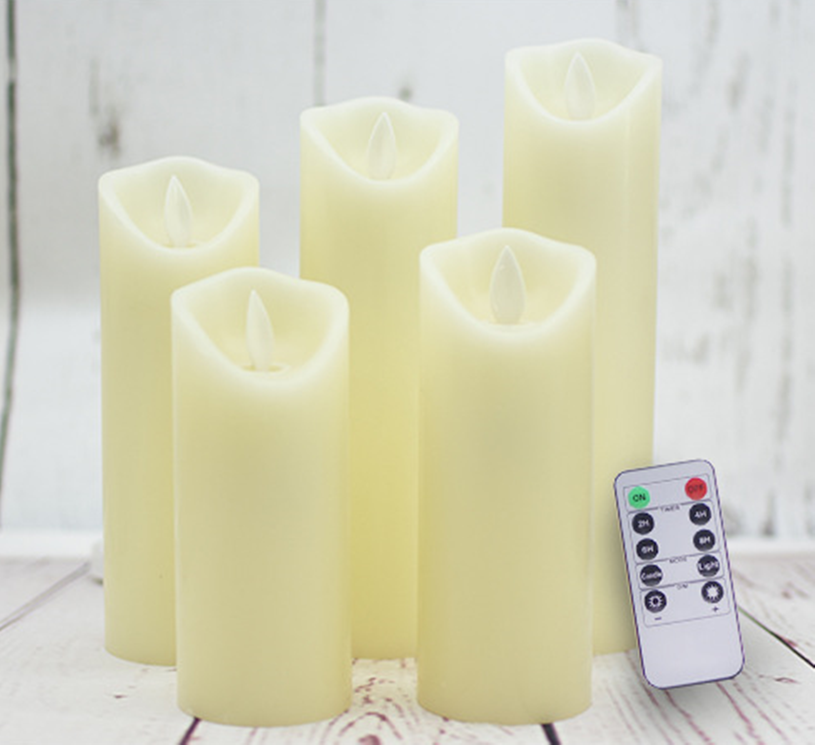 led flameless flickering candles 10 key  ivory candle flame with flicker  6 sets