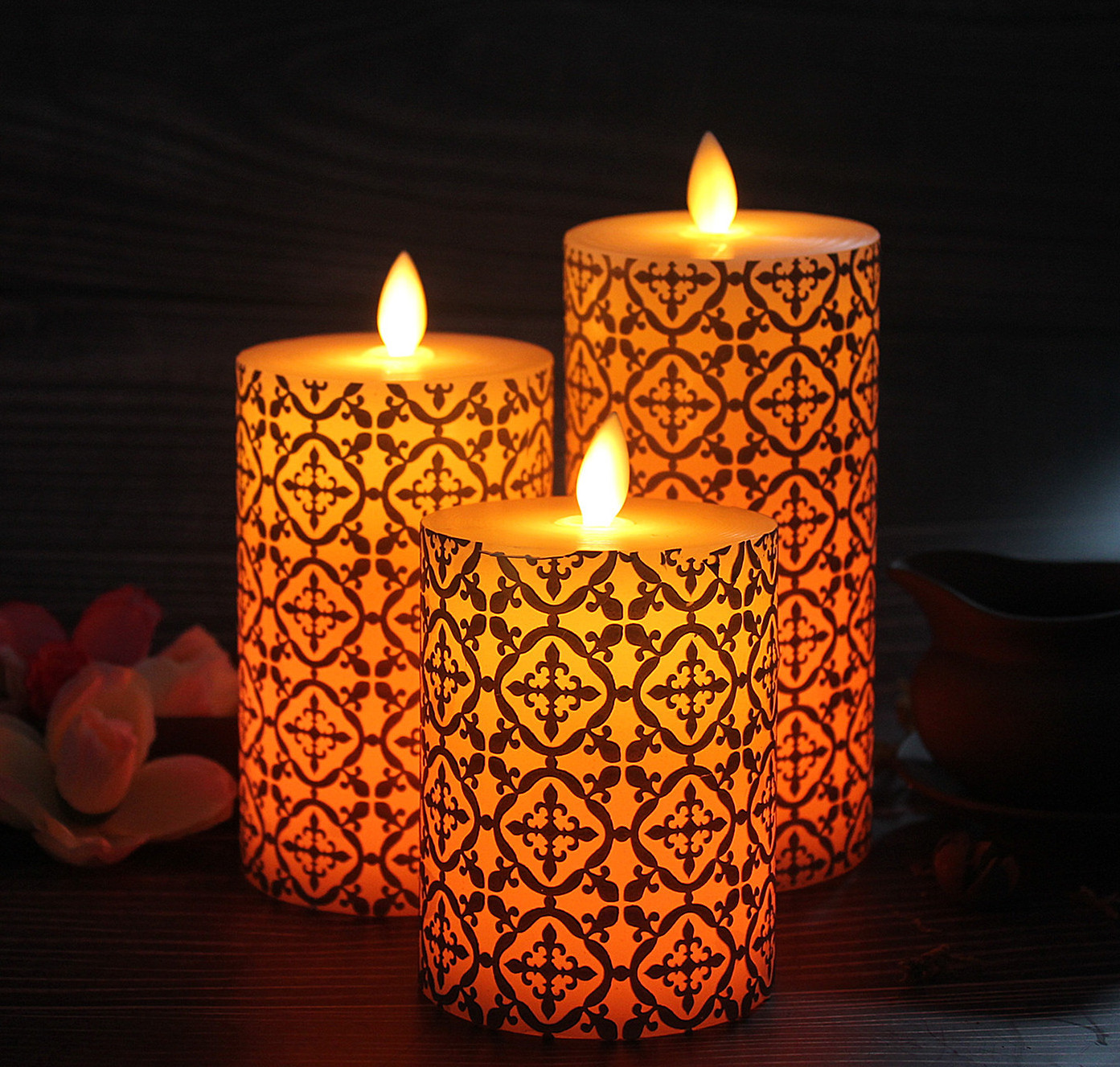 Wedding decoration centerpieces faraffin wax flameless LED scented candle