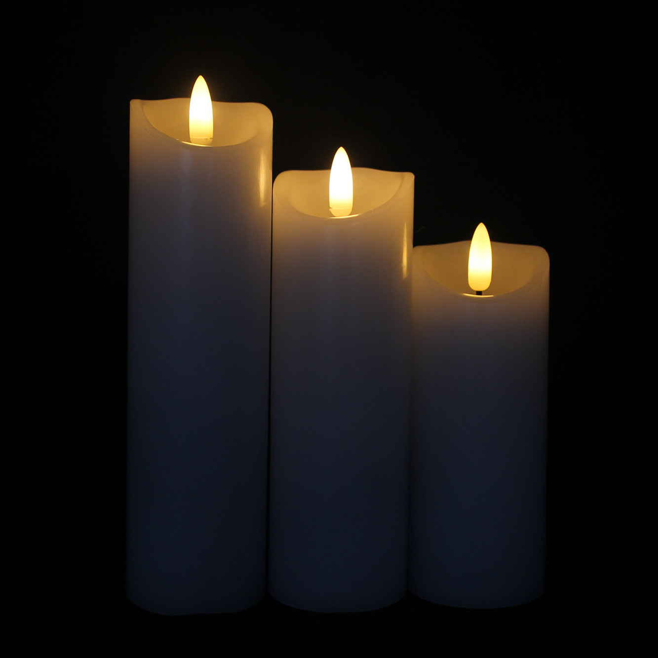 Real Wax White Rustic 2*AA Battery Powered LED moving Candle